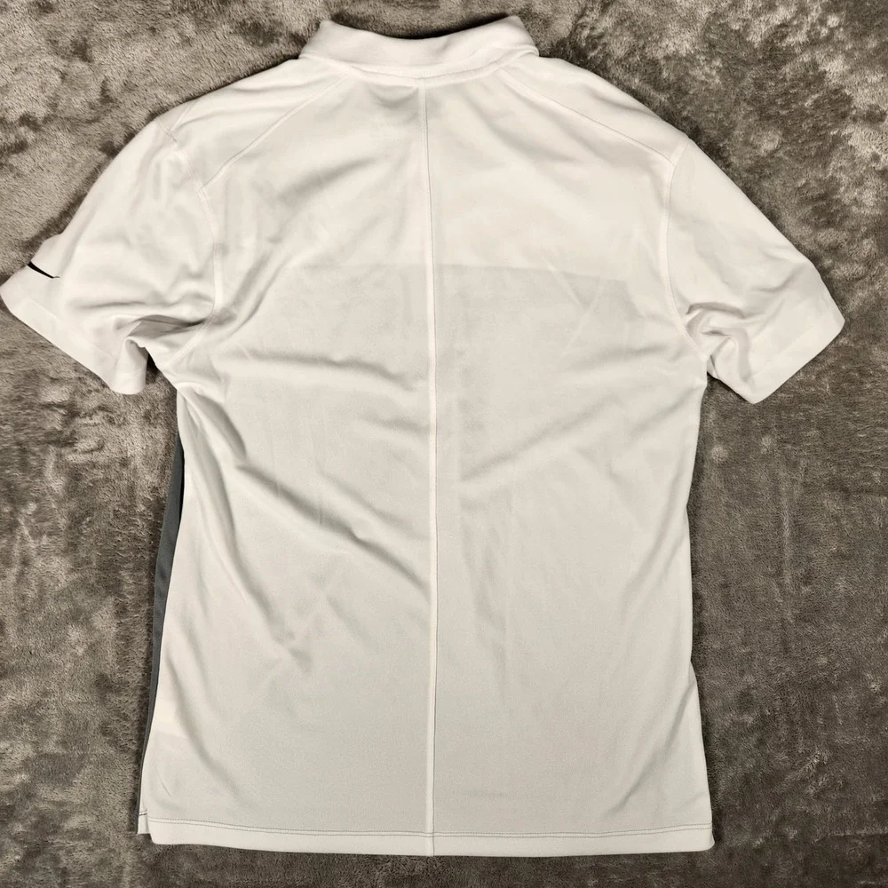 Nike Dri-FIT Polo TENASKA Mens‎ Medium White Grey Excellent FQ3988-100